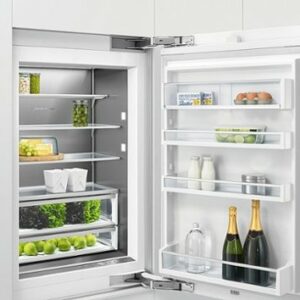 Fisher & Paykel - 24in. 12.1 cu.ft. Bottom-Freezer Built-In Column Refrigerator with White Interior and Internal Ice and Water - Custom Panel Ready