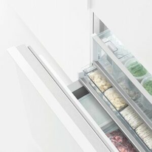 Fisher & Paykel - 24in. 12.1 cu.ft. Bottom-Freezer Built-In Column Refrigerator with White Interior and Internal Ice and Water - Custom Panel Ready