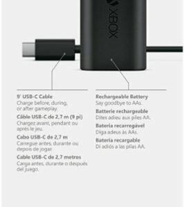 Microsoft - Rechargeable Battery + USB-C Cable for Xbox Series X and Xbox Series S - Black