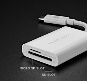 Platinum™ - USB-C to SD and microSD Card Reader - White