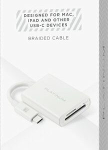 Platinum™ - USB-C to SD and microSD Card Reader - White