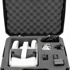 CASEMATIX - Hard Shell Custom Travel Case for Meta Quest 3 and 2 VR Headsets - Black