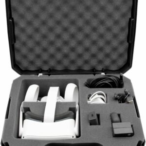 CASEMATIX - Hard Shell Custom Travel Case for Meta Quest 3 and 2 VR Headsets - Black