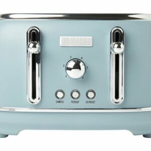 Haden - Highclere 4-Slice Wide Slot Toaster with Removable Crumb Tray and Multiple Settings - Poole Blue