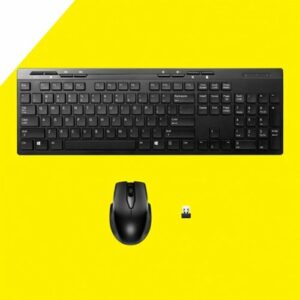 Best Buy essentials™ - Full-size Wireless Membrane Keyboard and Mouse Bundle with USB Reciever - Black