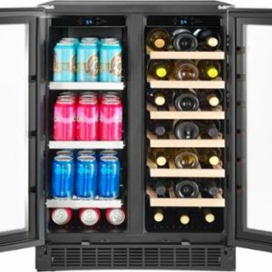 Insignia™ - Dual Zone Wine and Beverage Cooler with Glass Doors - Stainless Steel