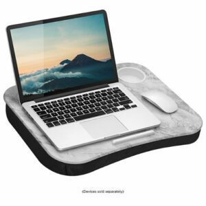 LapGear - Cup Holder Lap Desk for 14" Laptop - White Marble