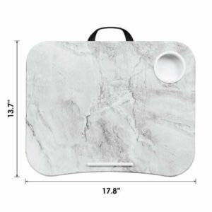 LapGear - Cup Holder Lap Desk for 14" Laptop - White Marble