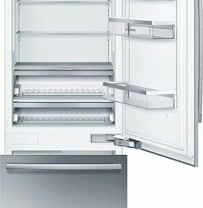 Bosch - Benchmark Series 16 Cu. Ft. Bottom-Freezer Counter-Depth Smart Refrigerator - Stainless Steel