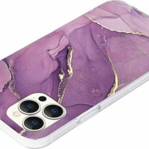 SaharaCase - Marble Carrying Case for Apple iPhone 12 Pro Max - Purple Marble