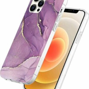 SaharaCase - Marble Carrying Case for Apple iPhone 12 Pro Max - Purple Marble