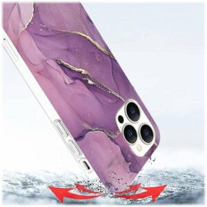 SaharaCase - Marble Carrying Case for Apple iPhone 12 Pro Max - Purple Marble