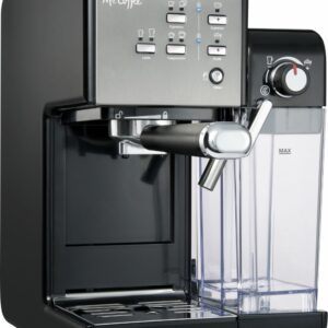 Mr. Coffee - One-Touch CoffeeHouse Espresso and Cappuccino Machine, Dark Stainless - Black