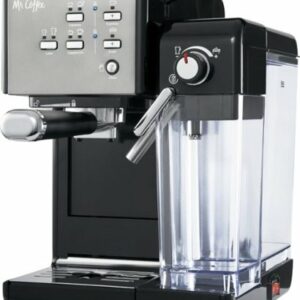 Mr. Coffee - One-Touch CoffeeHouse Espresso and Cappuccino Machine, Dark Stainless - Black