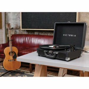 Victrola - Journey+ Bluetooth Suitcase Record Player with Matching Record Stand - Black