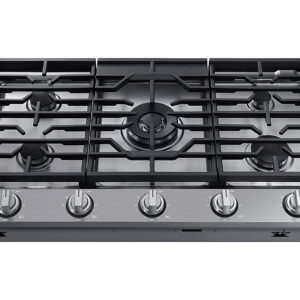 Dacor - Transitional 36" Built-In Gas Cooktop with 6 burners and SimmerSear, Liquid Propane Convertible - Silver Stainless Steel