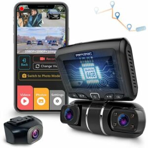 Rexing - S1 PRO 1080p 3-Channel Wi-Fi Dash Cam with Built-in GPS and 64GB Internal Memory - Black