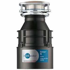 InSinkerator - Badger 5 Lift and Latch Standard Series 1/2 HP Continuous Feed Garbage Disposal Cordless - Black