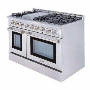 Thor Kitchen - 6.7 Cu.Ft. Freestanding Double Oven Liquid Propane Gas Range - Stainless Steel