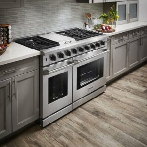 Thor Kitchen - 6.8 cu ft Double Oven Freestanding Liquid Propane Convection Gas Range - Stainless Steel