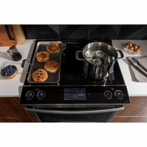 GE Profile - 5.3 Cu. Ft. Slide-In Electric Induction True Convection Range with No Preheat Air Fry and WiFi - Stainless Steel