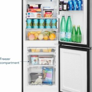 Insignia™ - 4.9 Cu. Ft. Mini Fridge with Bottom Freezer - Stainless Steel