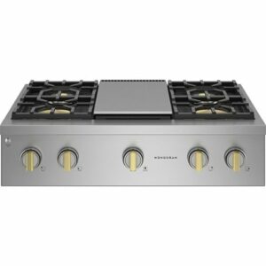 Monogram - 36" Built-In Gas Cooktop with 4 Burners - Stainless Steel