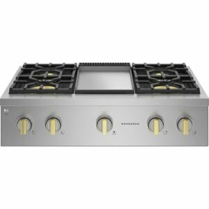 Monogram - 36" Built-In Gas Cooktop with 4 Burners - Stainless Steel