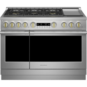 Monogram - 8.25 Cu. Ft. Freestanding Double Oven Dual Fuel Convection Range with Self-Clean, Built-In Wi-fi, and 6 Burners - Stainless Steel