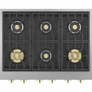 Monogram - 36" Built-In Gas Cooktop with 6 Burners - Stainless Steel