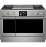 Monogram - 8.25 Cu. Ft. Freestanding Double Oven Dual Fuel Convection Range with Self-Clean, Built-In Wi-Fi, and 4 Burners - Stainless Steel