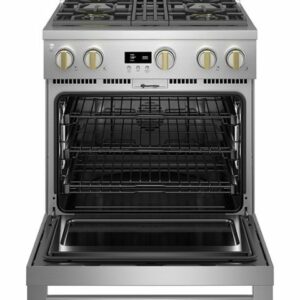 Monogram - 5.3 Cu. Ft. Freestanding Dual Fuel Convection Range with Self-Clean, Built-In Wi-Fi, and 4 Burners - Stainless Steel