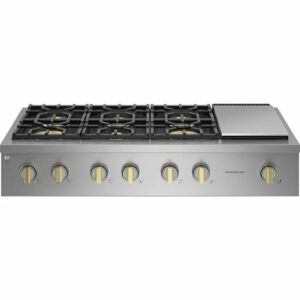 Monogram - 48" Built-In Gas Cooktop with 6 Burners - Stainless Steel