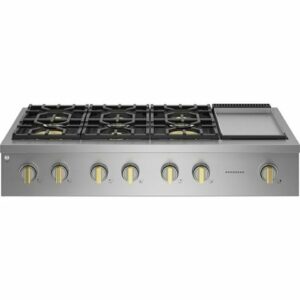 Monogram - 48" Built-In Gas Cooktop with 6 Burners - Stainless Steel