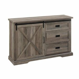 Walker Edison - 56” Farmhouse X Door TV Stand for TV's up to 60” - Grey Wash