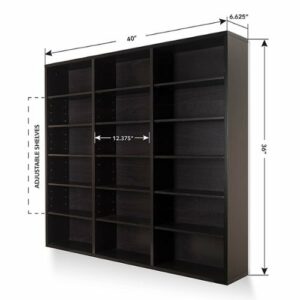 Atlantic - Oskar 540 Wall Mounted Media Storage Cabinet - Brown