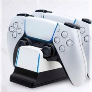 Insignia™ - Dual Controller Charging Station for PlayStation 5 - Black/White