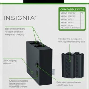 Insignia™ - Side Dock Dual Battery Charger for Xbox Series X - Black