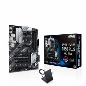 ASUS - PRIME B550 Plus (AM4 Socket) USB 3.2 AMD Motherboard - Black - Black