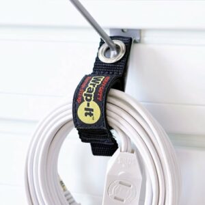 Wrap-It Storage - Heavy-Duty Straps, 7-inch (4-Pack)- Extension Cord Organizer, Cord Wrap Keeper, Cable Straps for Cords - Black