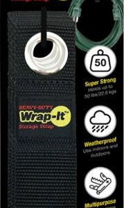 Wrap-It Storage - Heavy-Duty Straps, 10-inch (3-Pack)- Extension Cord Organizer, Cord Wrap Keeper, Cable Straps for Cords - Black