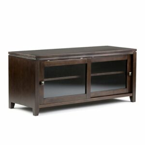 Simpli Home - Cosmopolitan Solid Wood 48 inch Wide Contemporary TV Media Stand For TVs up to 50 inches - Mahogany Brown