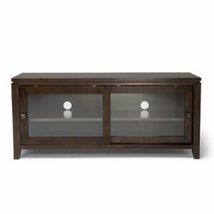 Simpli Home - Cosmopolitan Solid Wood 48 inch Wide Contemporary TV Media Stand For TVs up to 50 inches - Mahogany Brown