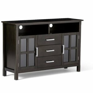 Simpli Home - Kitchener Solid Wood 53 inch Wide Contemporary TV Media Stand For TVs up to 55 inches - Hickory Brown