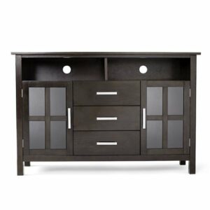 Simpli Home - Kitchener Solid Wood 53 inch Wide Contemporary TV Media Stand For TVs up to 55 inches - Hickory Brown