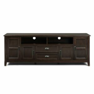 Simpli Home - Burlington Solid Wood 72 inch Wide Transitional TV Media Stand For TVs up to 80 inches - Mahogany Brown