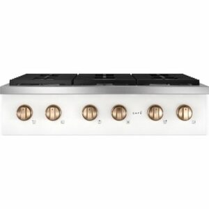 Café - 36" Built-In Gas Cooktop with 6 Burners, Customizable - Matte White