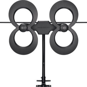 Antennas Direct - ClearStream 4MAX Complete Amplified Indoor/Outdoor HDTV Antenna with Mast, Coaxial Cable, Amplifier, and 3-Way Splitter - Black