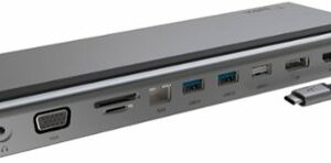 Belkin - 11-in-1 USB C Hub with 4K HDMI, DP, VGA, 100W PD Docking Station for MacBook Pro, Air, and more - Gray