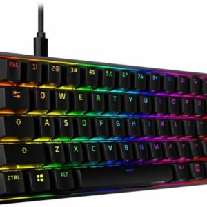 HyperX - Alloy Origins 60% Wired Mechanical Linear Red Switch Gaming Keyboard and RGB Back Lighting - Black